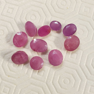 59 Ct Natural Ruby(glass filled) Oval Cut Faceted 10 Pcs/LOT